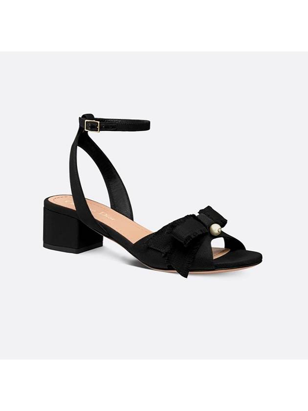 Christian Dior Adiorable Fringe Grosgrain Sandal Heels Black