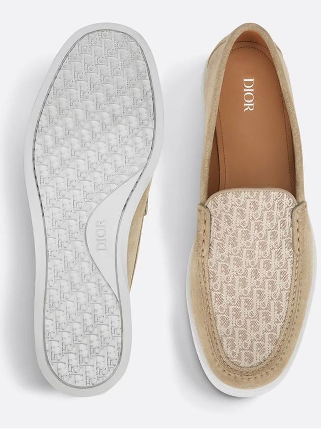 Christian Dior Granville Oblique Jacquard Suede Loafer Beige