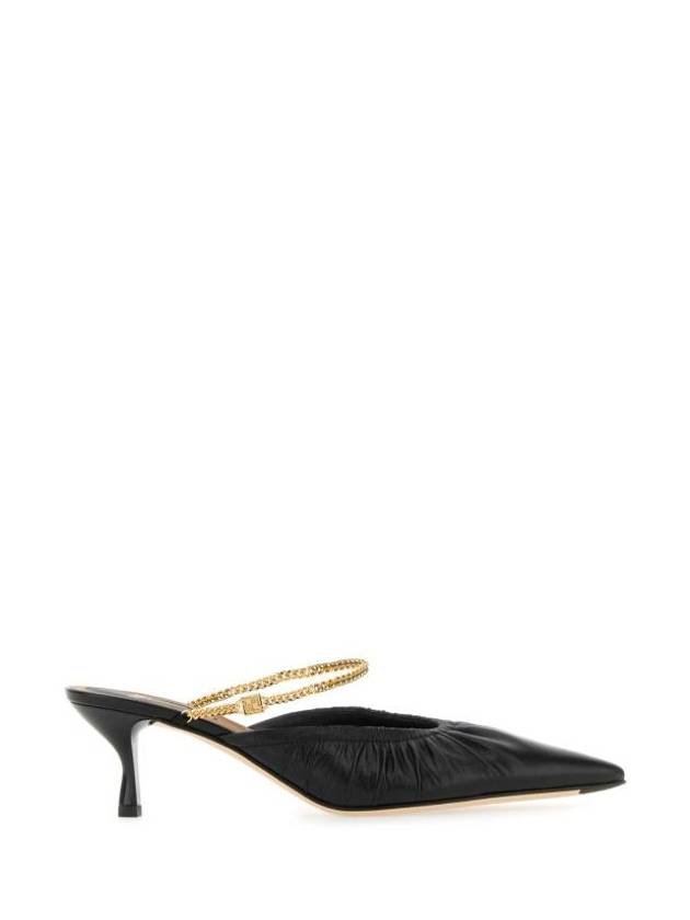 Fendi Colibri Lite Chain Ankle Strap Mule Heel Black