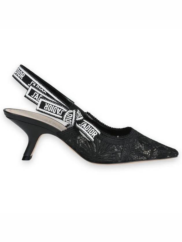Christian Dior J'adior Chardons Embroidered Mesh Slingback Heel Black
