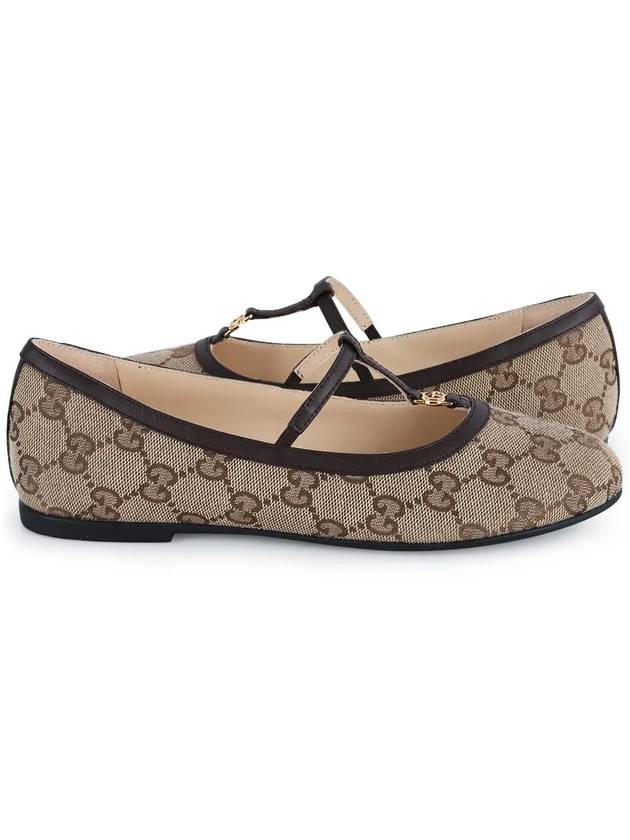 Gucci Kids Teen Double G Ballet Flat Shoes Beige