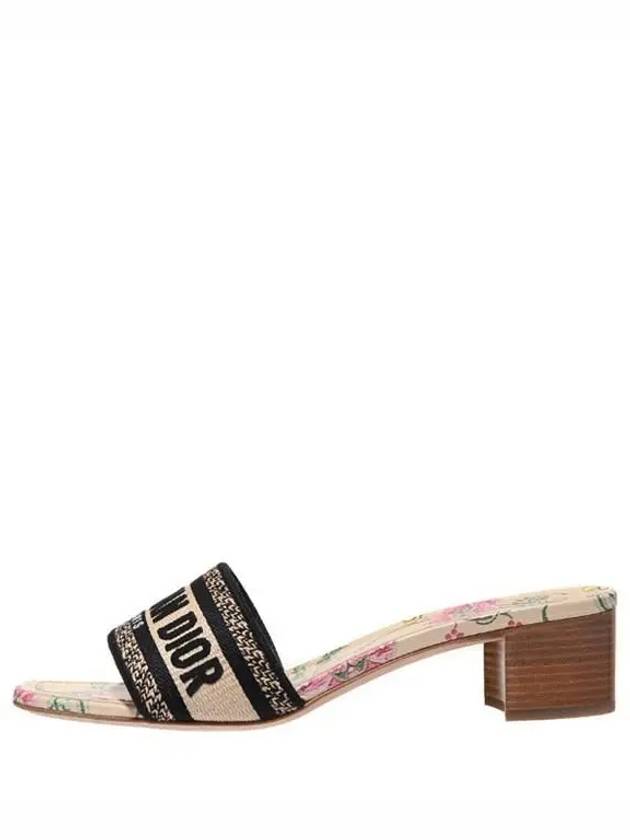 Christian Dior D-Way Embroidered Logo Mule Heel Beige