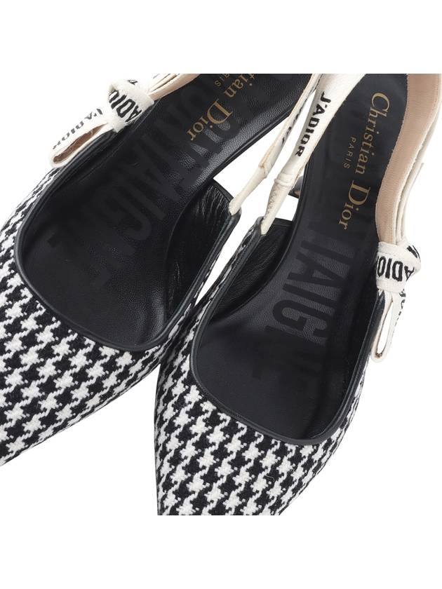 Christian Dior KCP555PLR Jar Houndstooth Pumps Heel Slingback Size 35 33814Y
