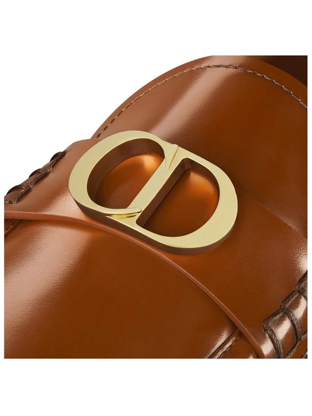 Christian Dior Granville CD Logo Leather Loafers Middle Brown