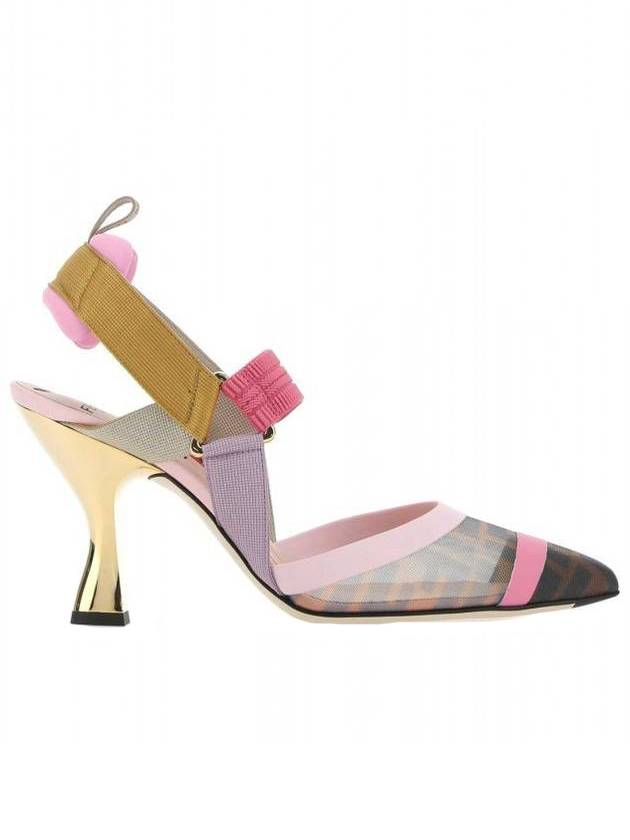 Fendi Colibri Mesh Slingback Heel Pink