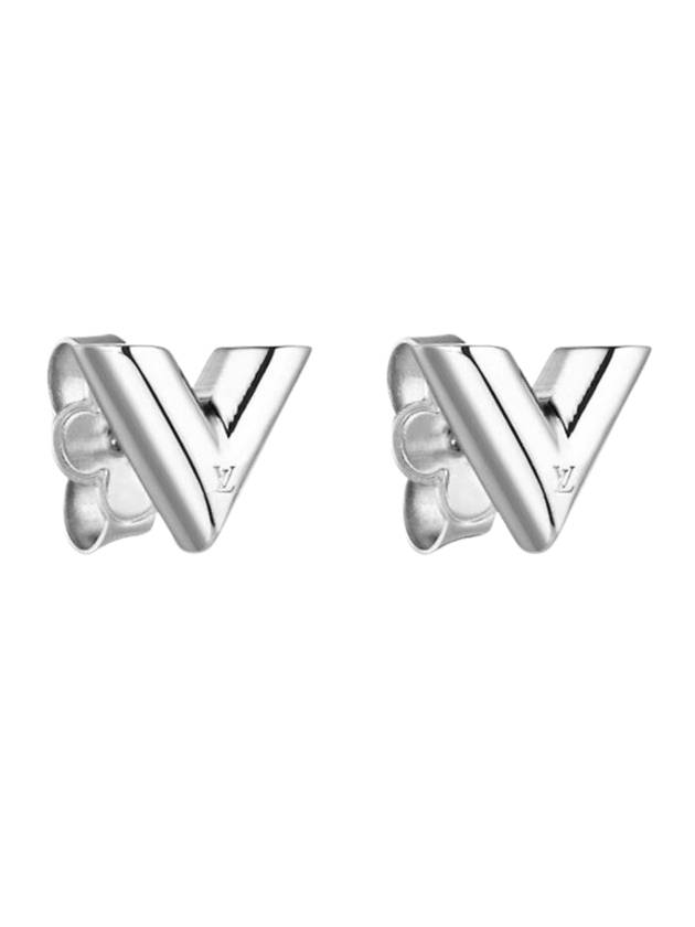 Louis Vuitton Essential V Stud Earrings Silver