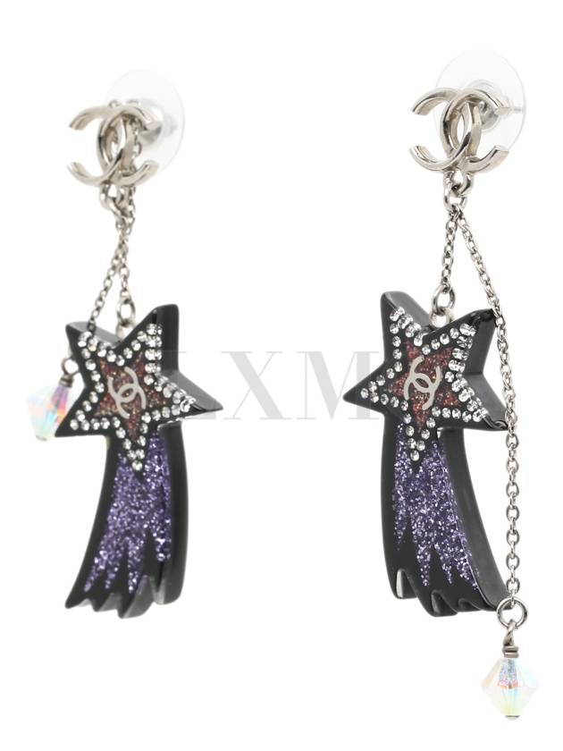 Long Earrings Shooting Star Resin CC Logo Dangle