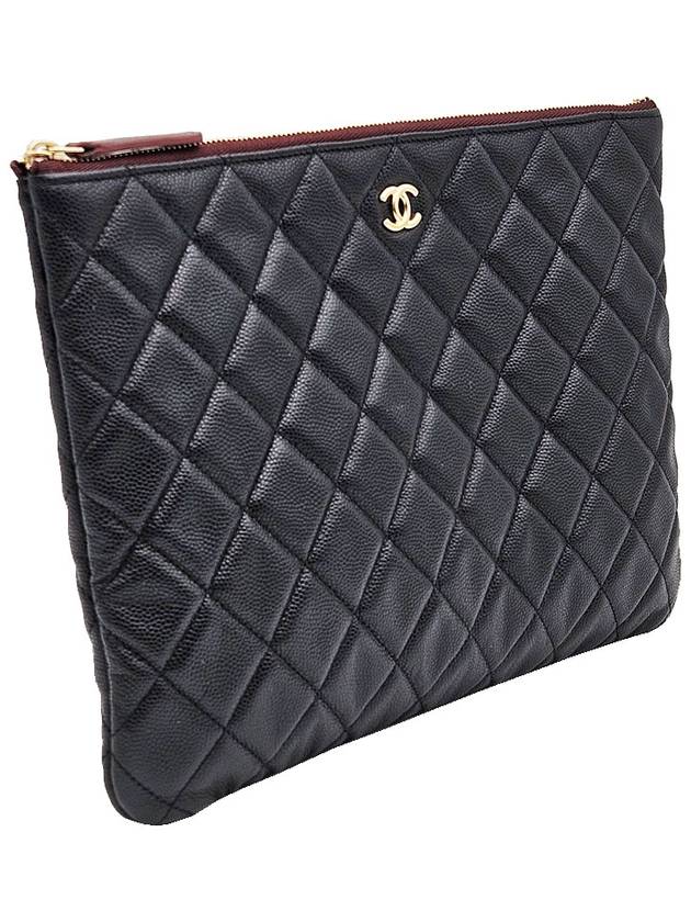 Chanel A82545 Black Caviar Gold Classic New Medium Clutch 31st
