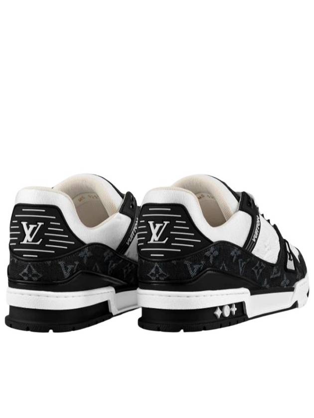 Louis Vuitton LV Trainer Denim Calfskin Low Top Sneakers White Black