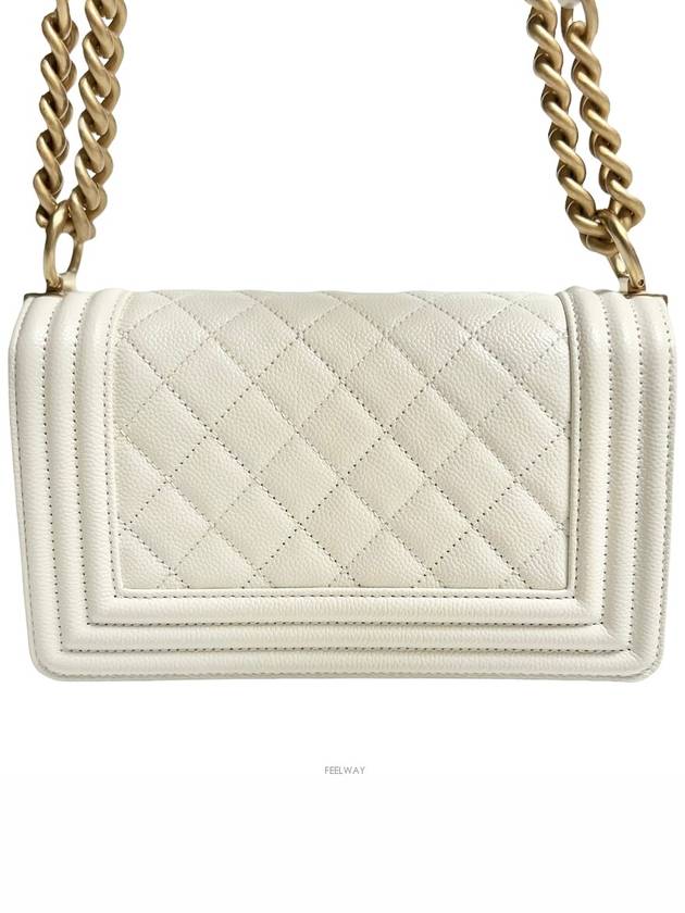 Boy Chanel Gold Flap Shoulder Bag White