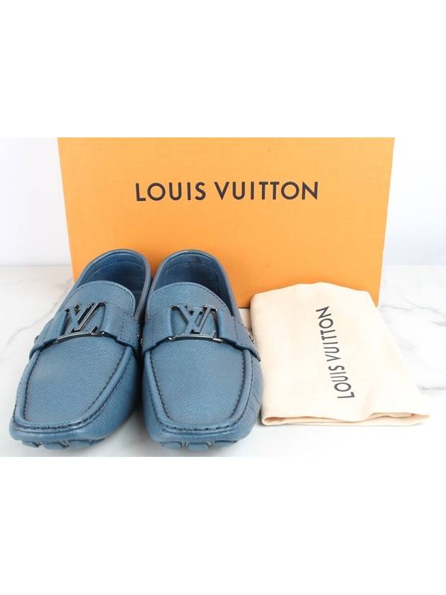Louis Vuitton LV initial leather loafer blue 8 5 275