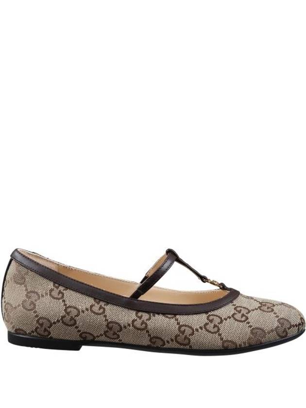 Gucci Kids Teen Double G Ballet Flat Shoes Beige