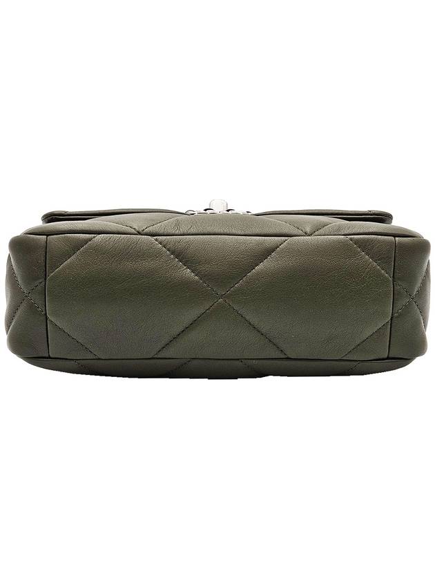 Chanel AS1160 Khaki Silver Medium 19 Bag