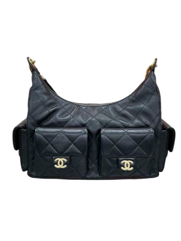 Chanel Multi-Pocket Maxi Shoulder Bag Black