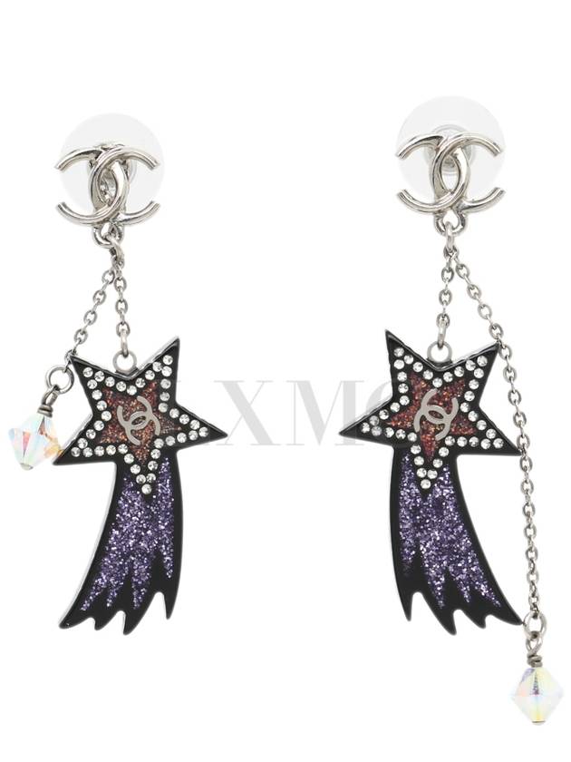 Long Earrings Shooting Star Resin CC Logo Dangle
