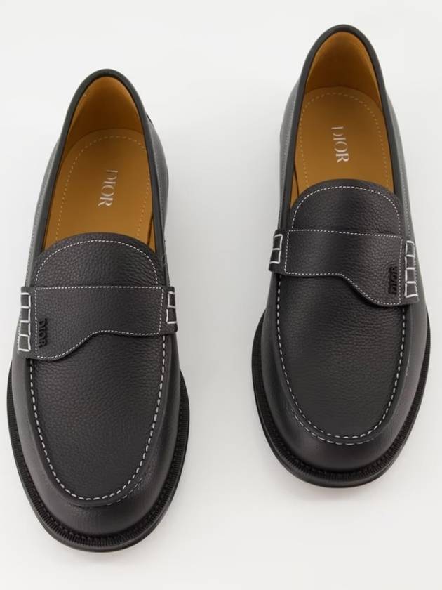 Christian Dior Granville Grained Calfskin Loafers Black