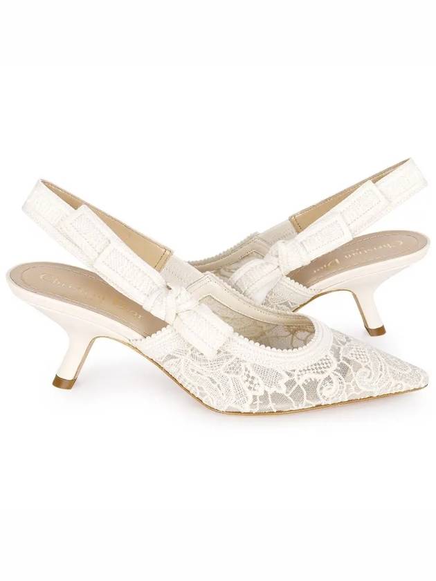 Christian Dior Women's Lace Slingback Heels White