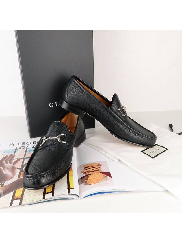 Gucci Horsesbit Nestor Grain Leather Loafers Black