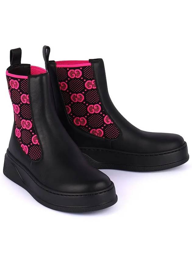 Gucci GG Jersey Leather Chelsea Boots Black