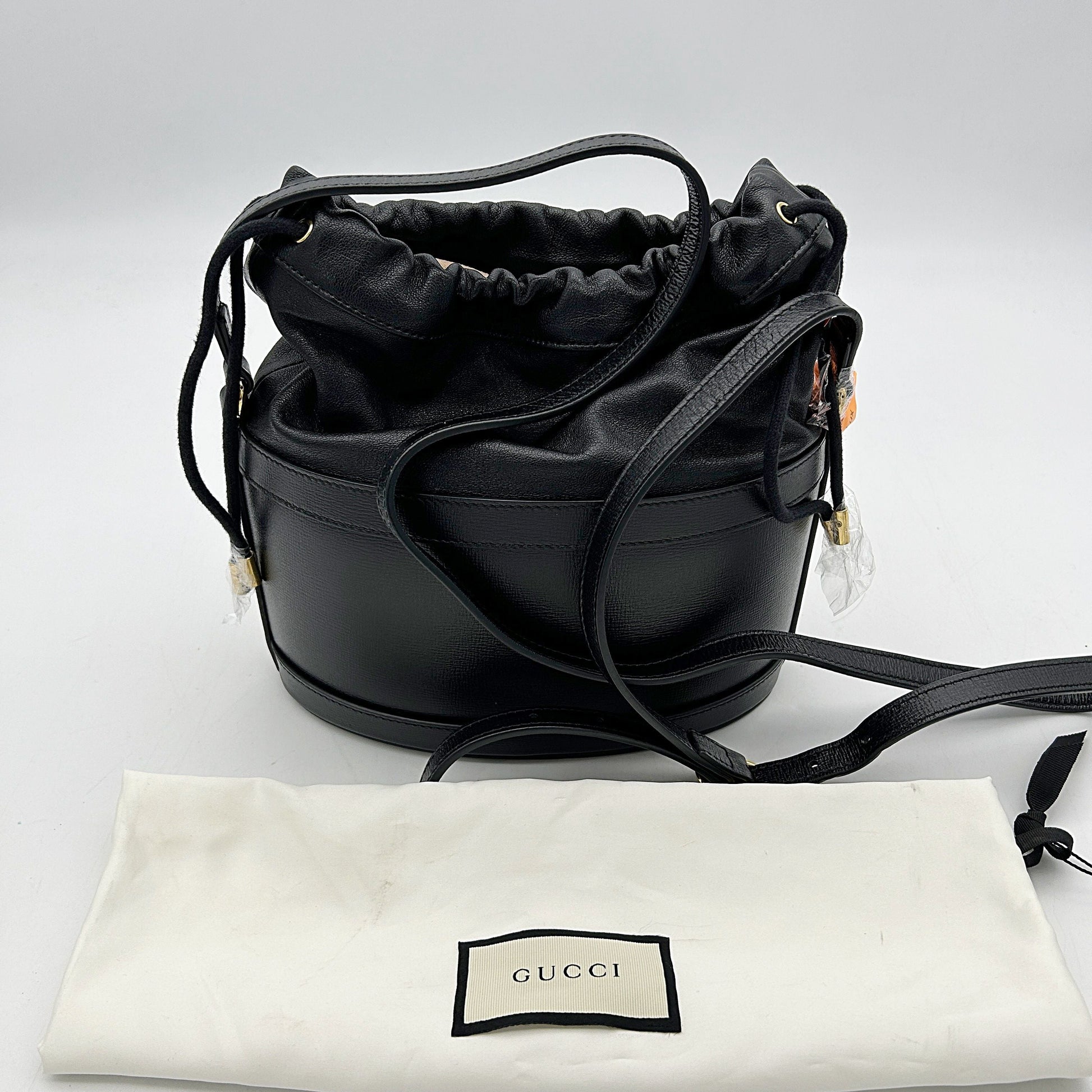 Gucci 1955 Horsebit Drawstring Bucket Bag - Black Crossbody Bags, Handbags 2505092219