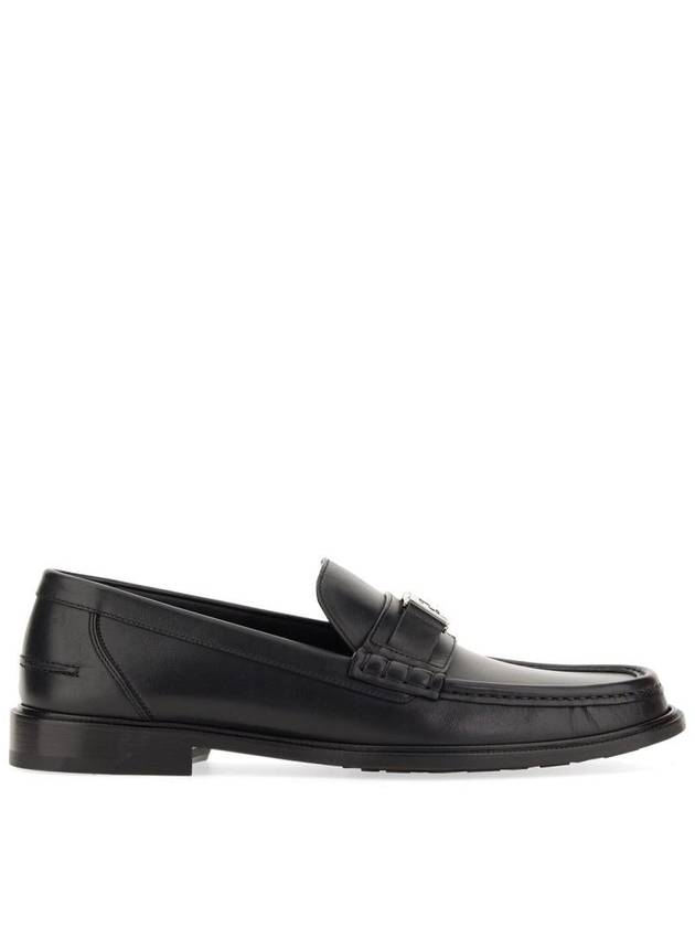 Fendi FF Square Leather Loafers Black