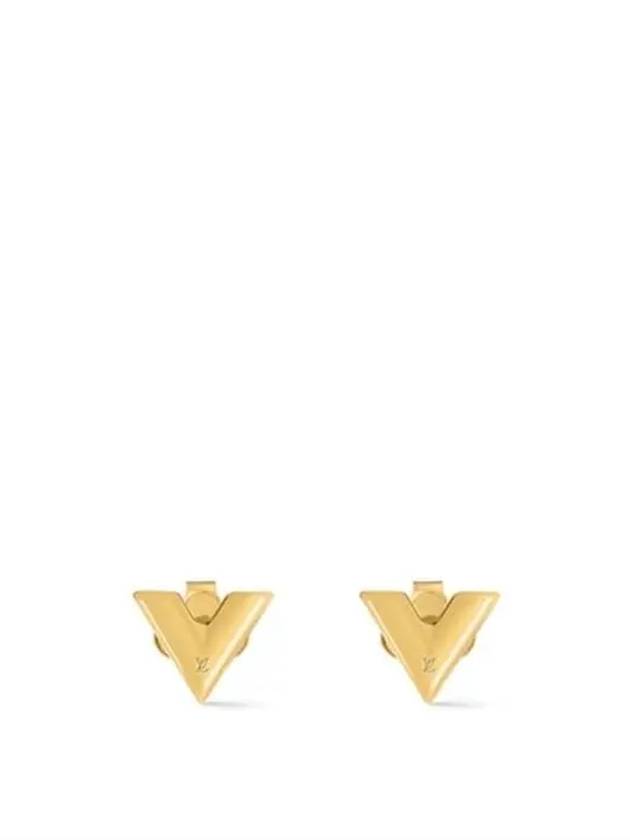 Louis Vuitton Essential V Stud Earrings Gold