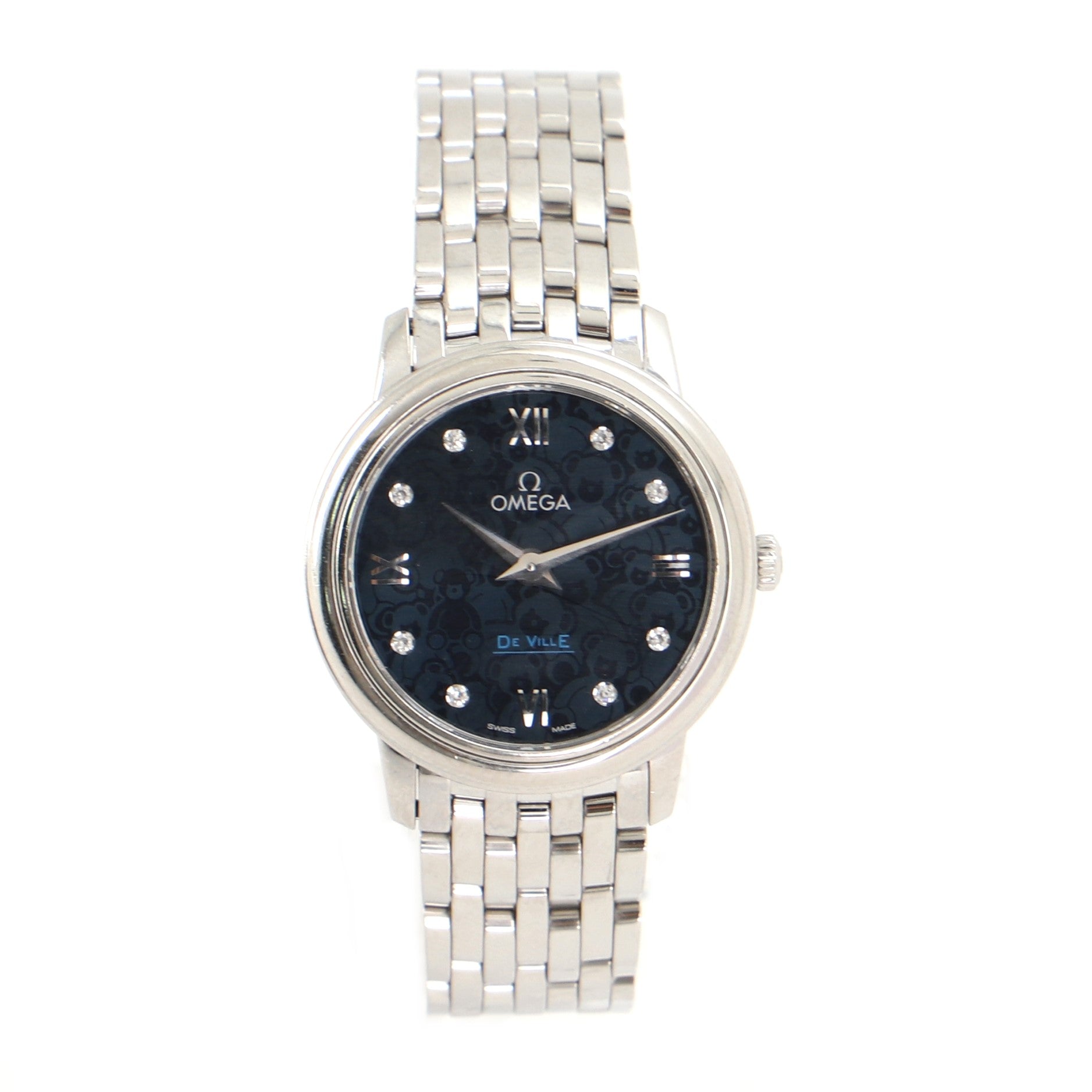 Omega De Ville Prestige Orbis Quartz Watch Stainless Steel with Diamond Markers 27