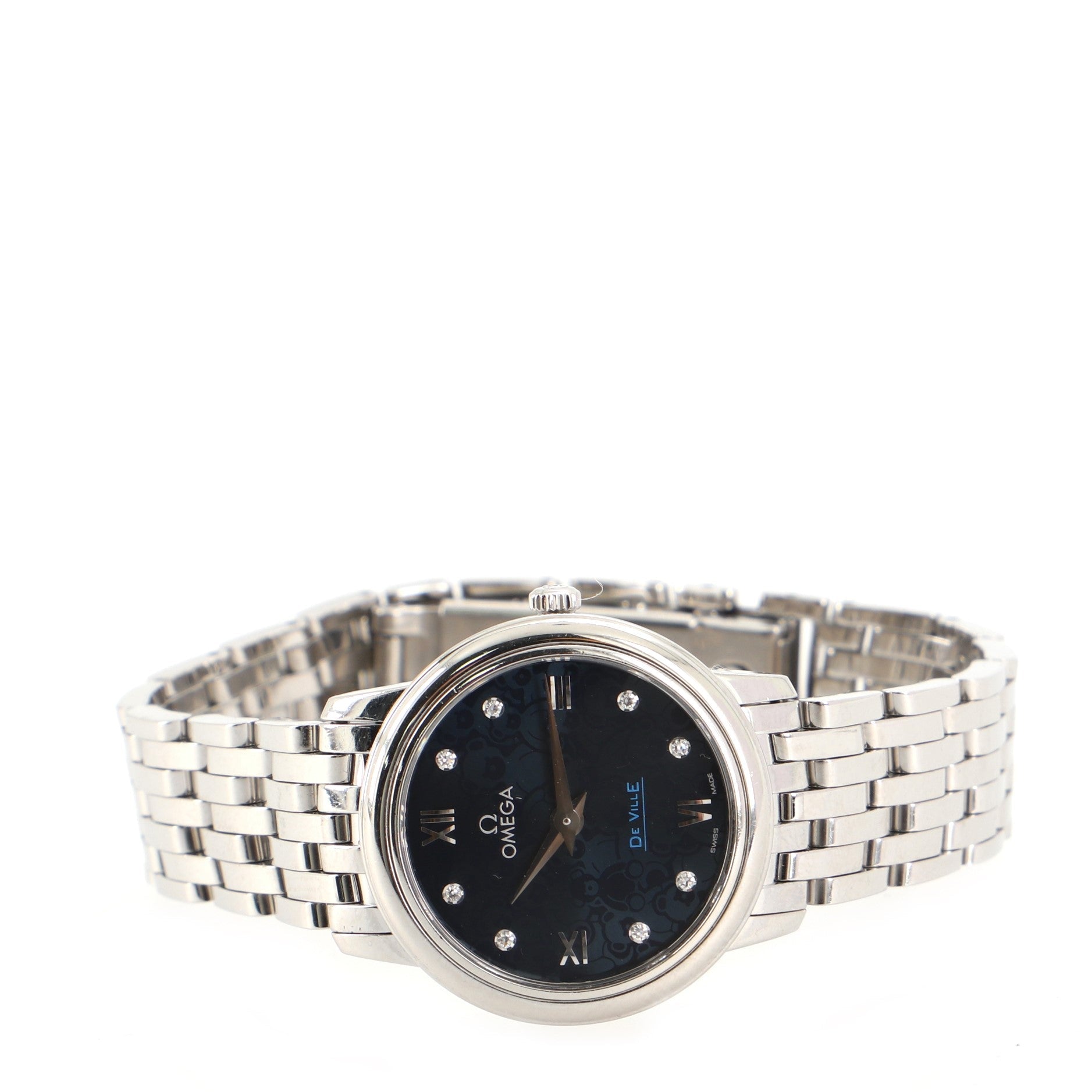 Omega De Ville Prestige Orbis Quartz Watch Stainless Steel with Diamond Markers 27