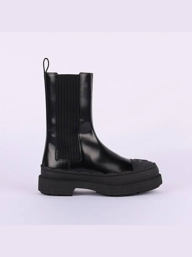 Gucci Interlocking G Leather Ankle Boots Black