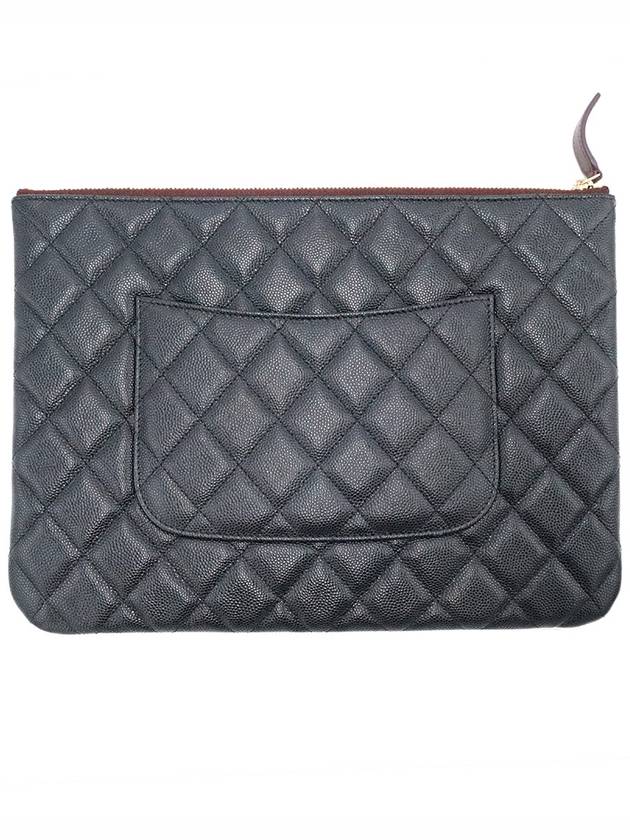 Chanel A82545 Black Caviar Gold Classic New Medium Clutch No 29