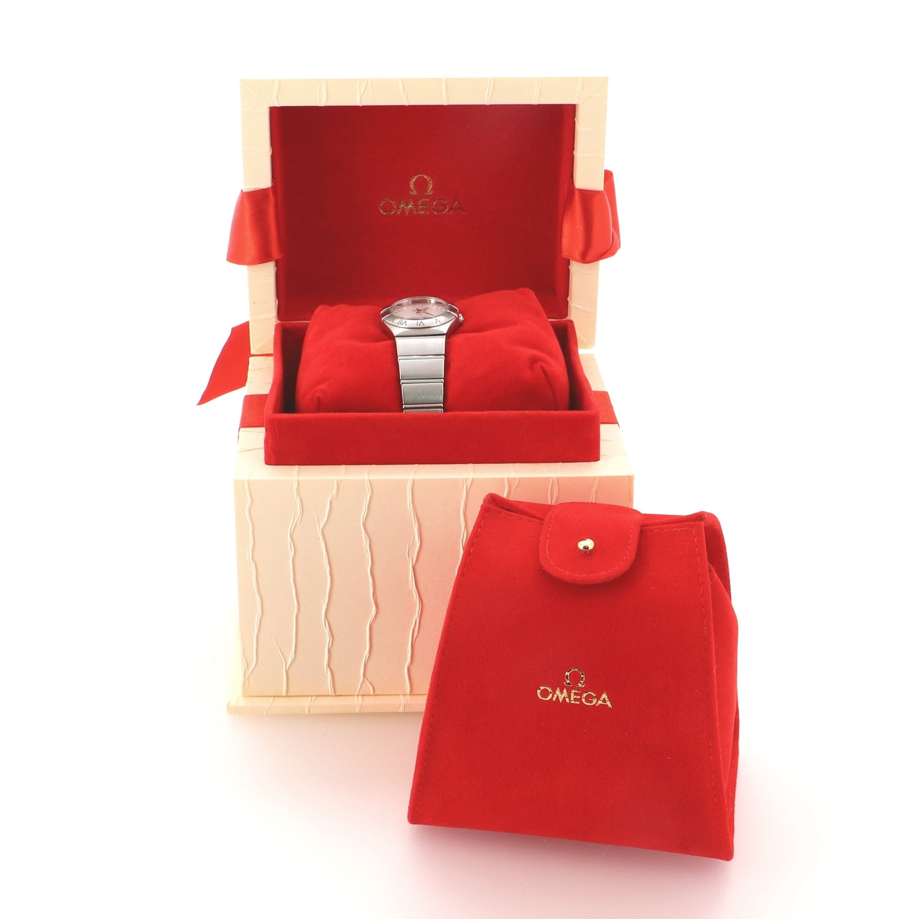 Omega Constellation Quartz Watch Stainless Steel with Diamond Markers and Mother of Pearl 24