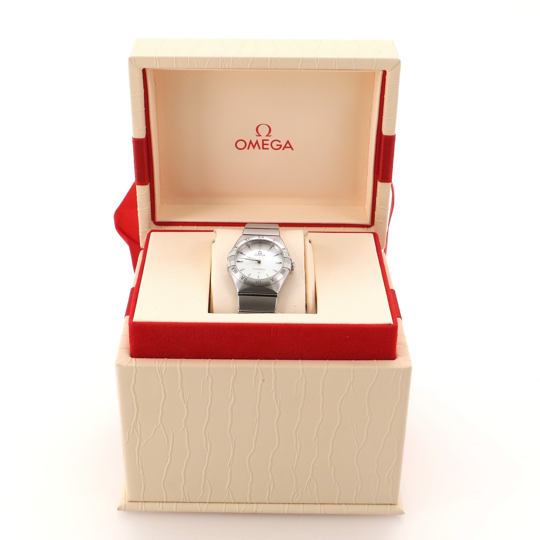 Omega Constellation Quartz Watch Stainless Steel and Mother of Pearl 28
