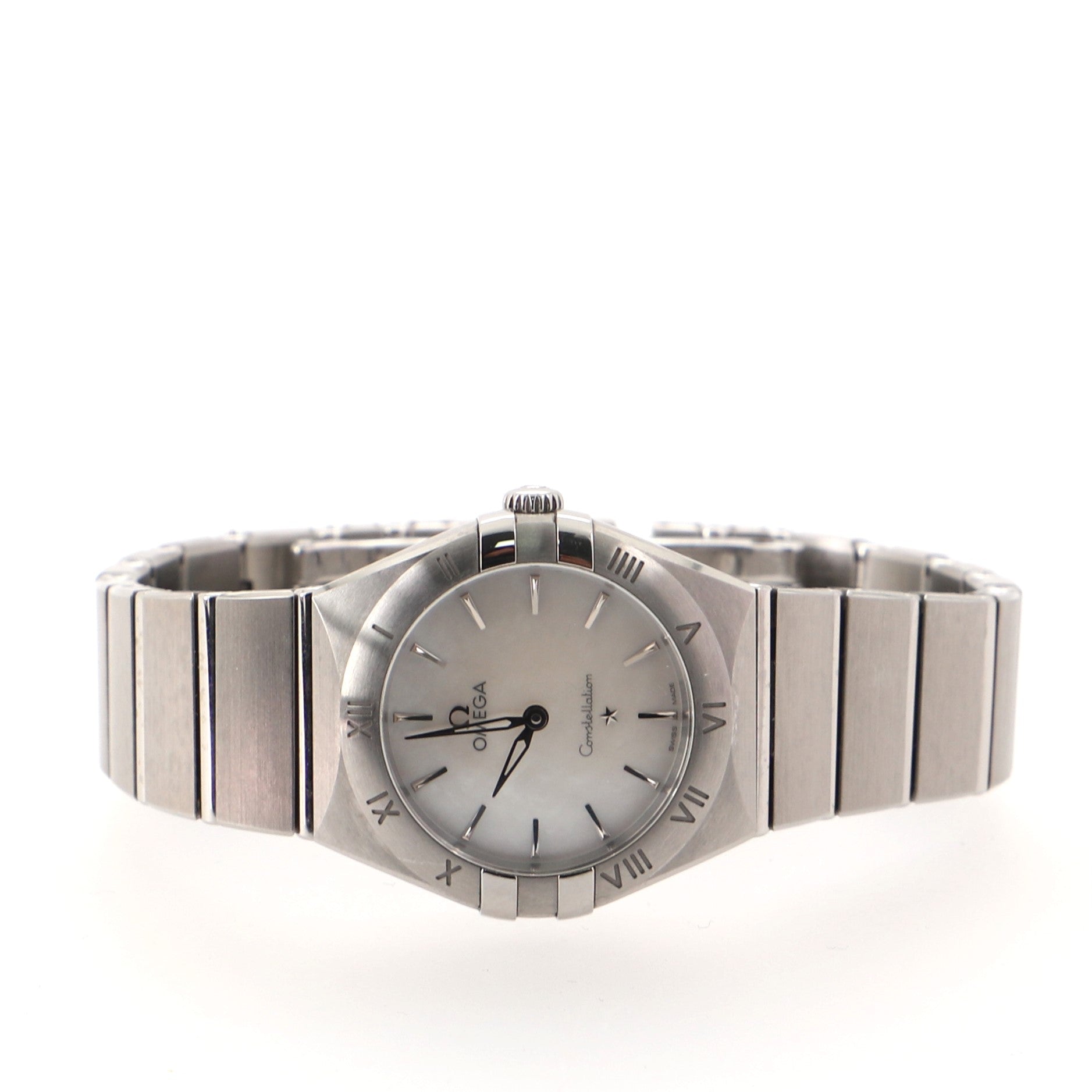 Omega Constellation Quartz Watch Stainless Steel and Mother of Pearl 28