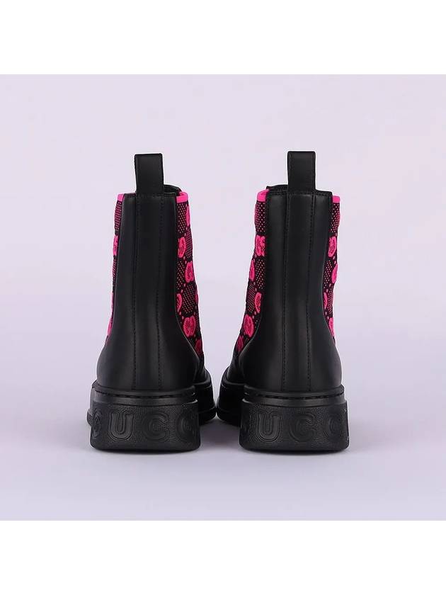 Gucci GG Jersey Leather Chelsea Boots Black