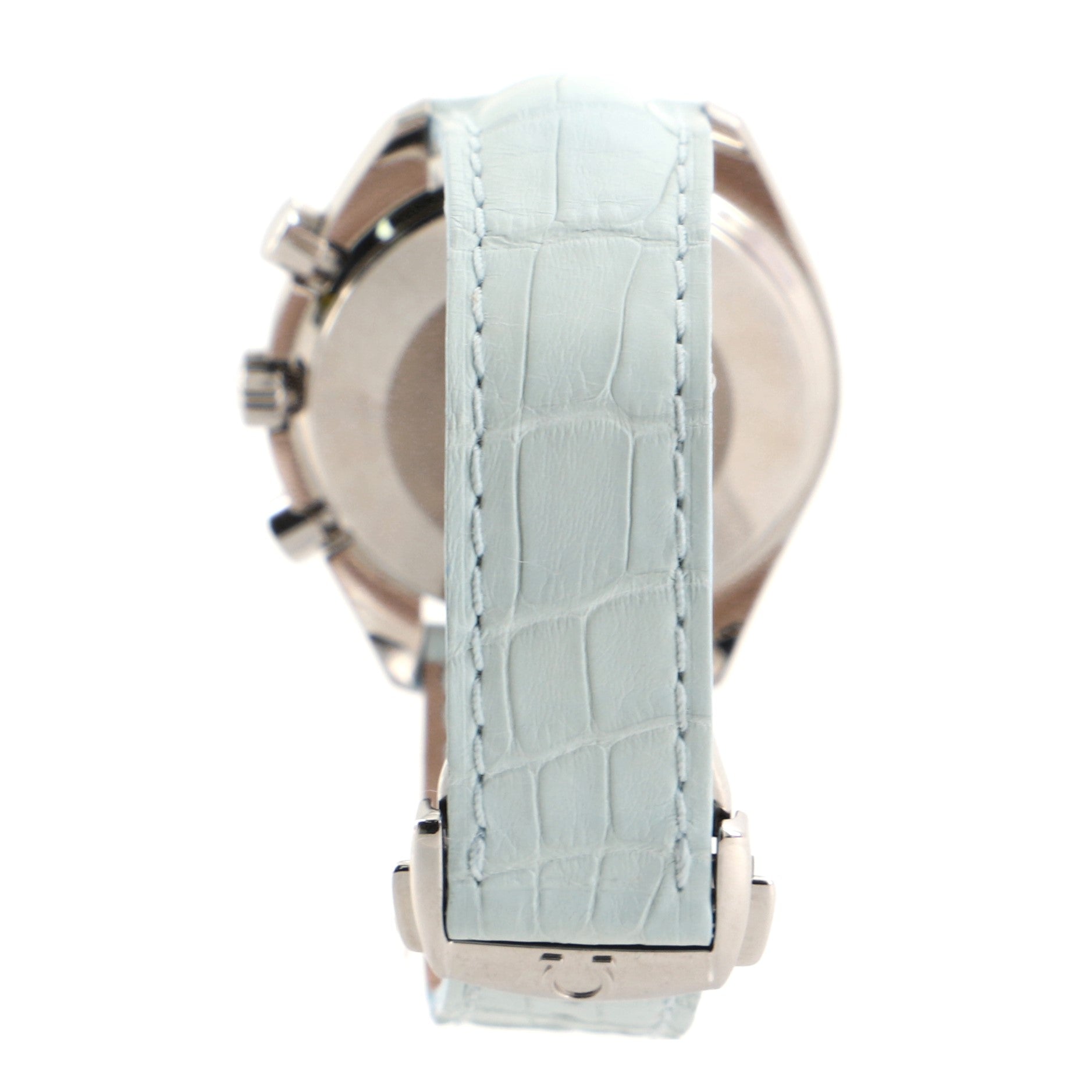 Omega Speedmaster Reduced Chronograph Automatic Watch Stainless Steel and Alligator with Mother of Pearl 39