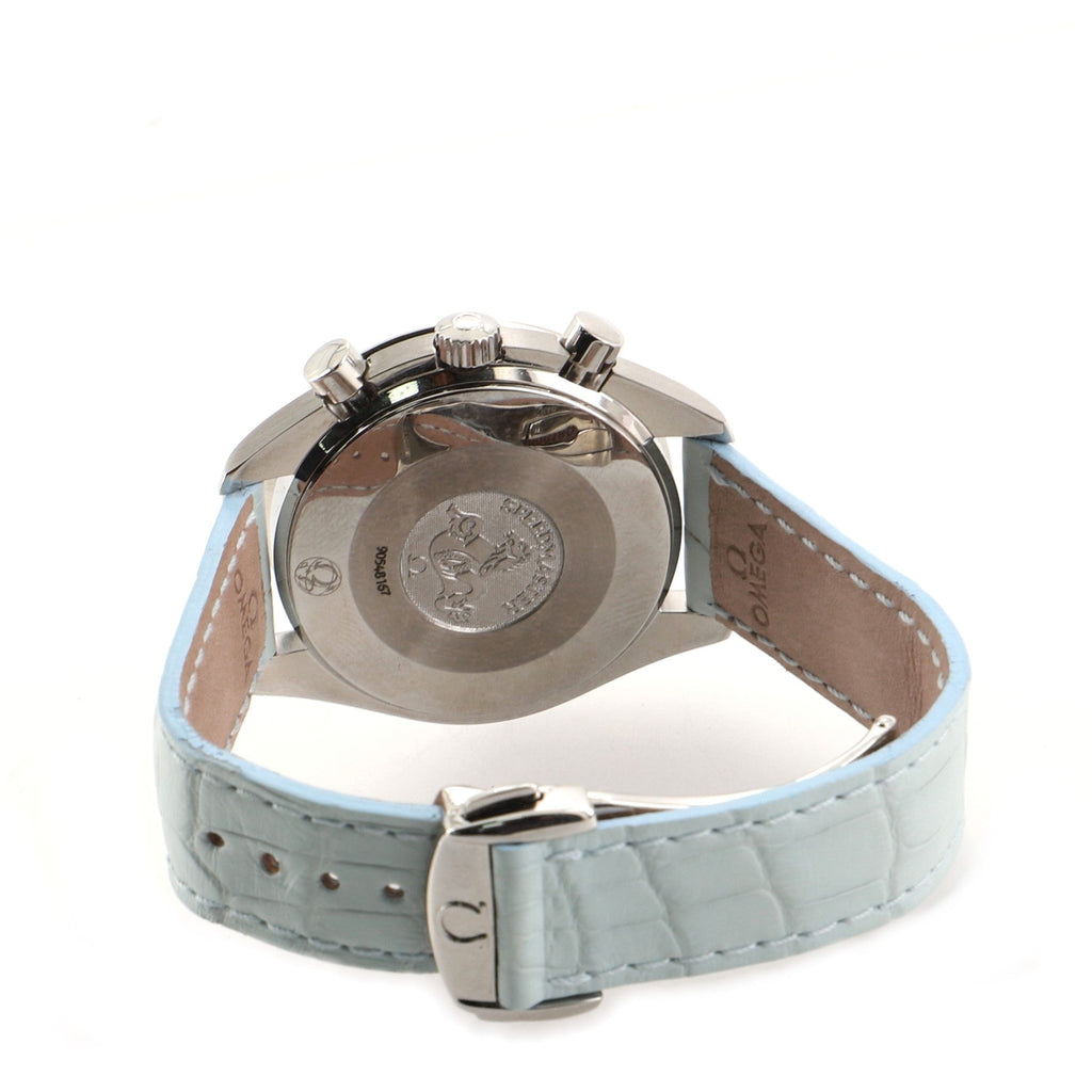 Omega Speedmaster Reduced Chronograph Automatic Watch Stainless Steel and Alligator with Mother of Pearl 39