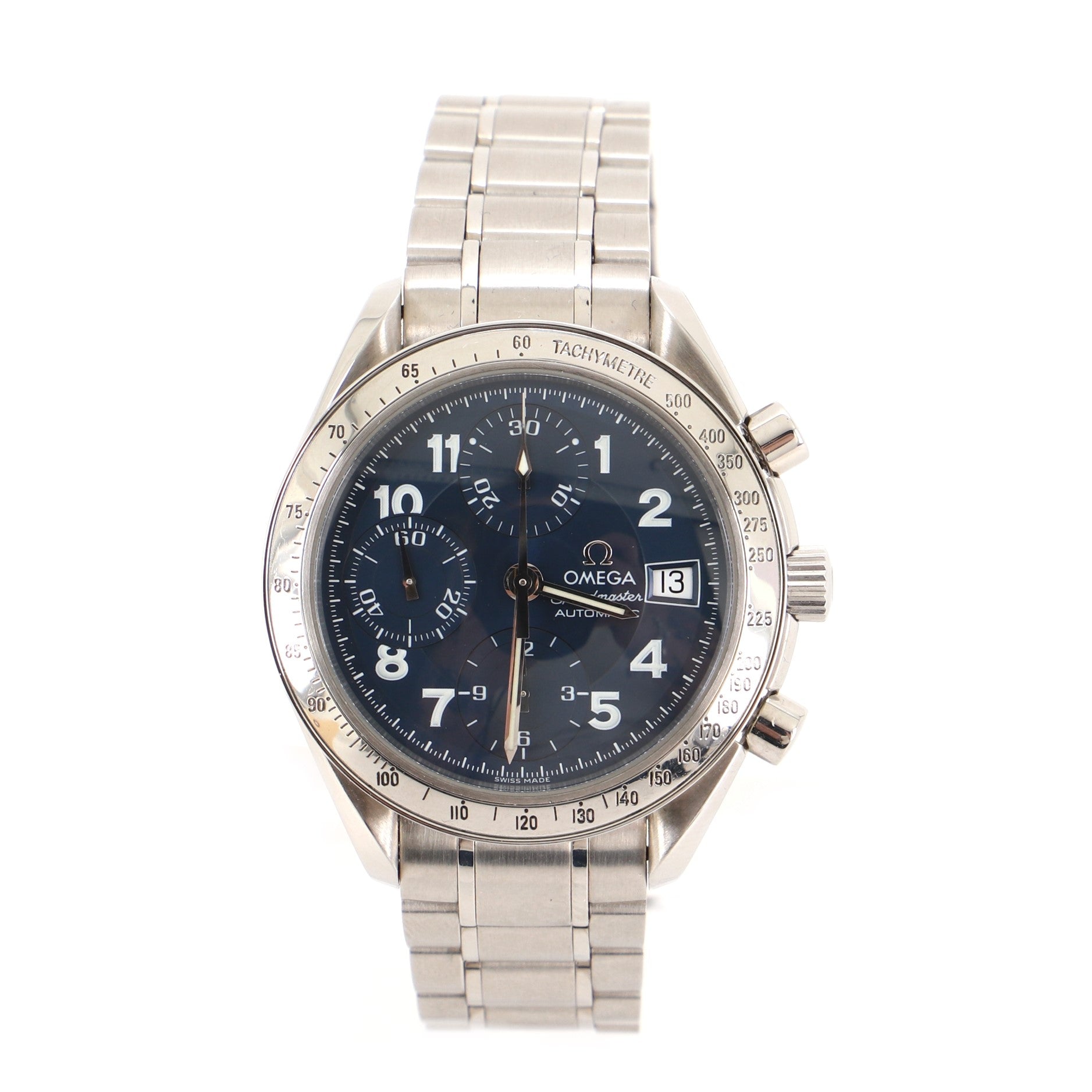 Omega Speedmaster Date Chronograph Automatic Watch Stainless Steel 39