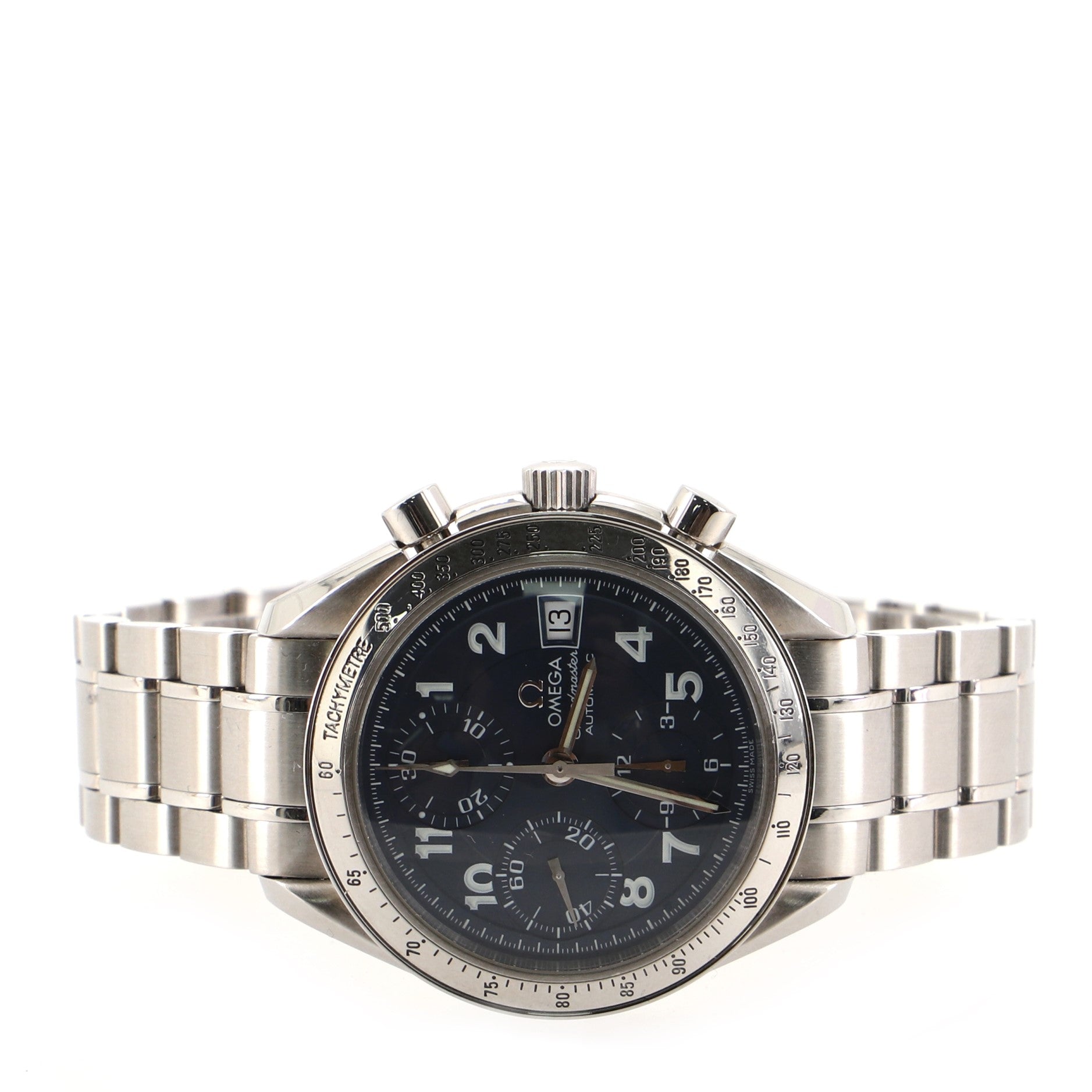Omega Speedmaster Date Chronograph Automatic Watch Stainless Steel 39