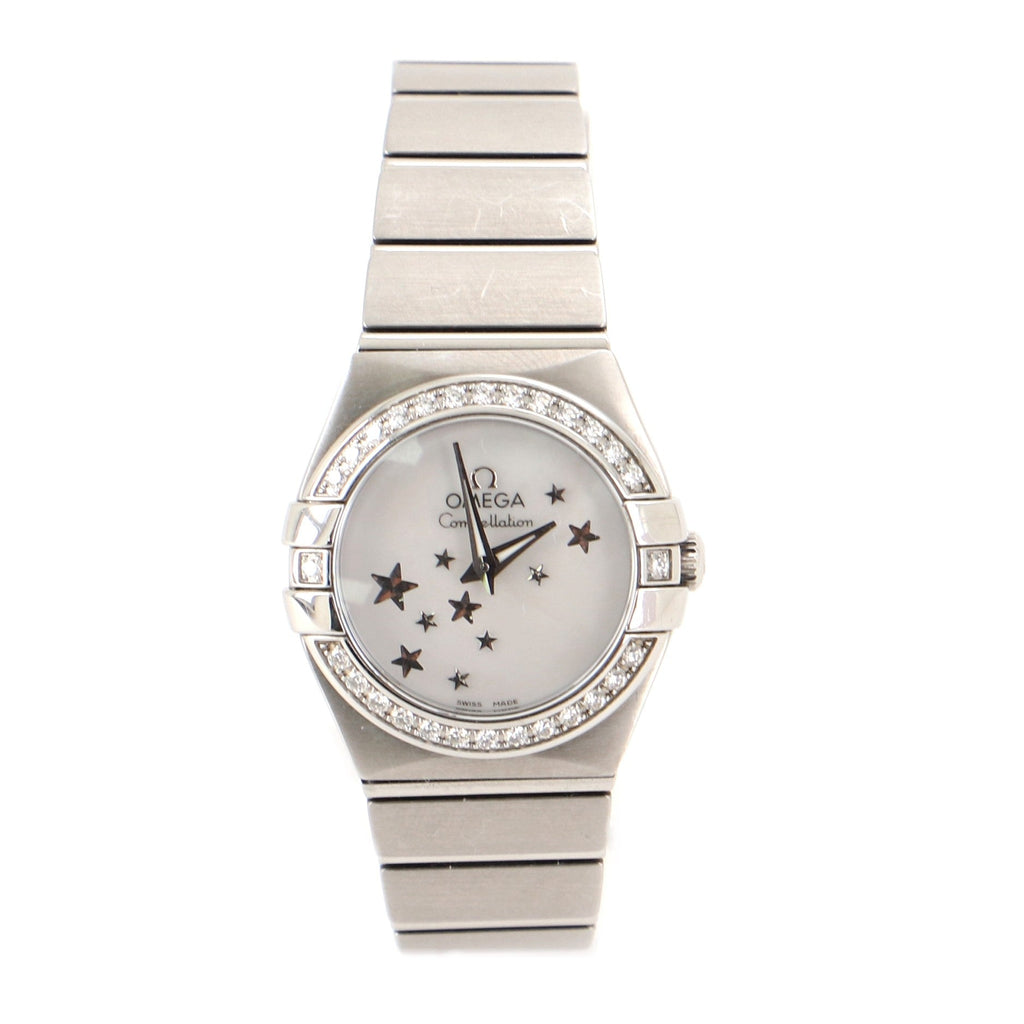 Omega Constellation Orbis Star Quartz Stainless Steel with Diamond Bezel and Mother-of-Pearl 24 Watch
