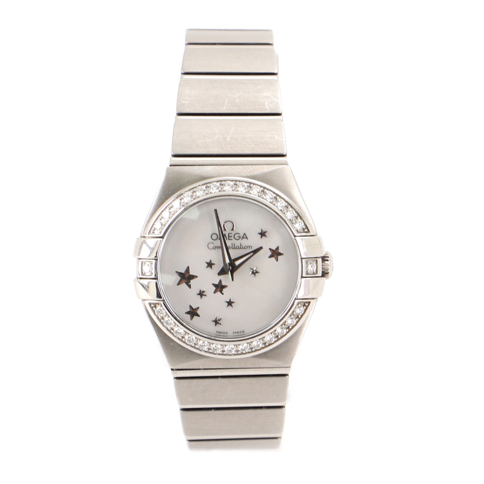 Omega Constellation Orbis Star Quartz Stainless Steel with Diamond Bezel and Mother-of-Pearl 24 Watch