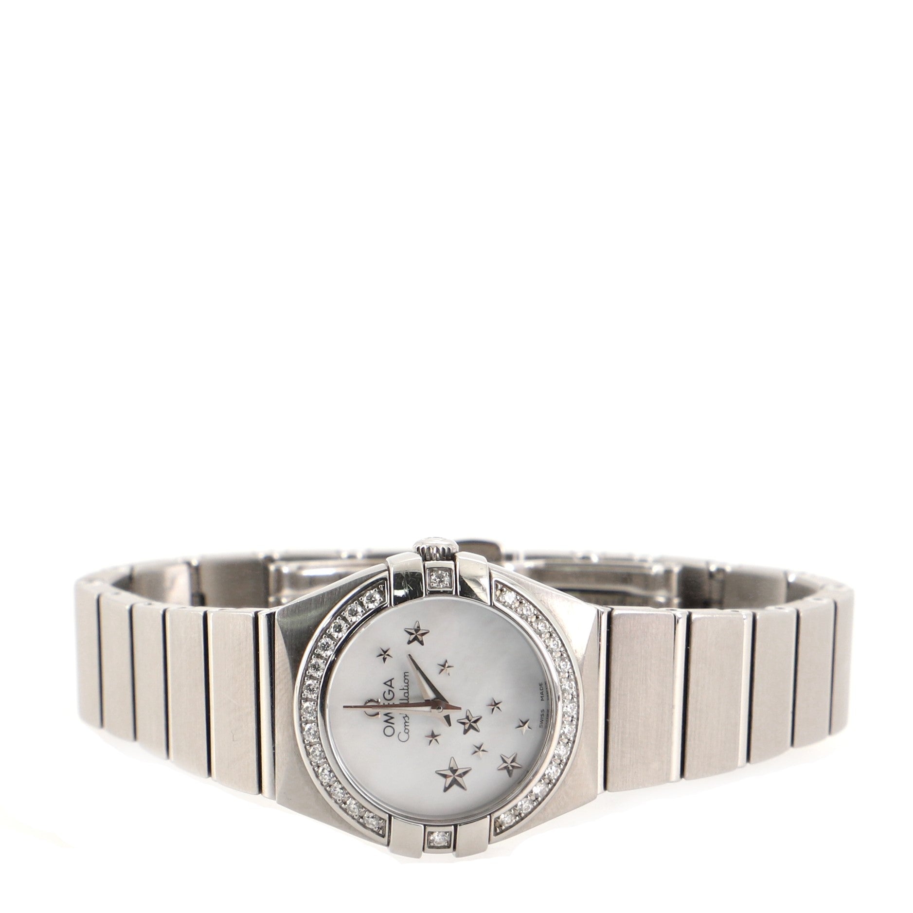 Omega Constellation Orbis Star Quartz Stainless Steel with Diamond Bezel and Mother-of-Pearl 24 Watch