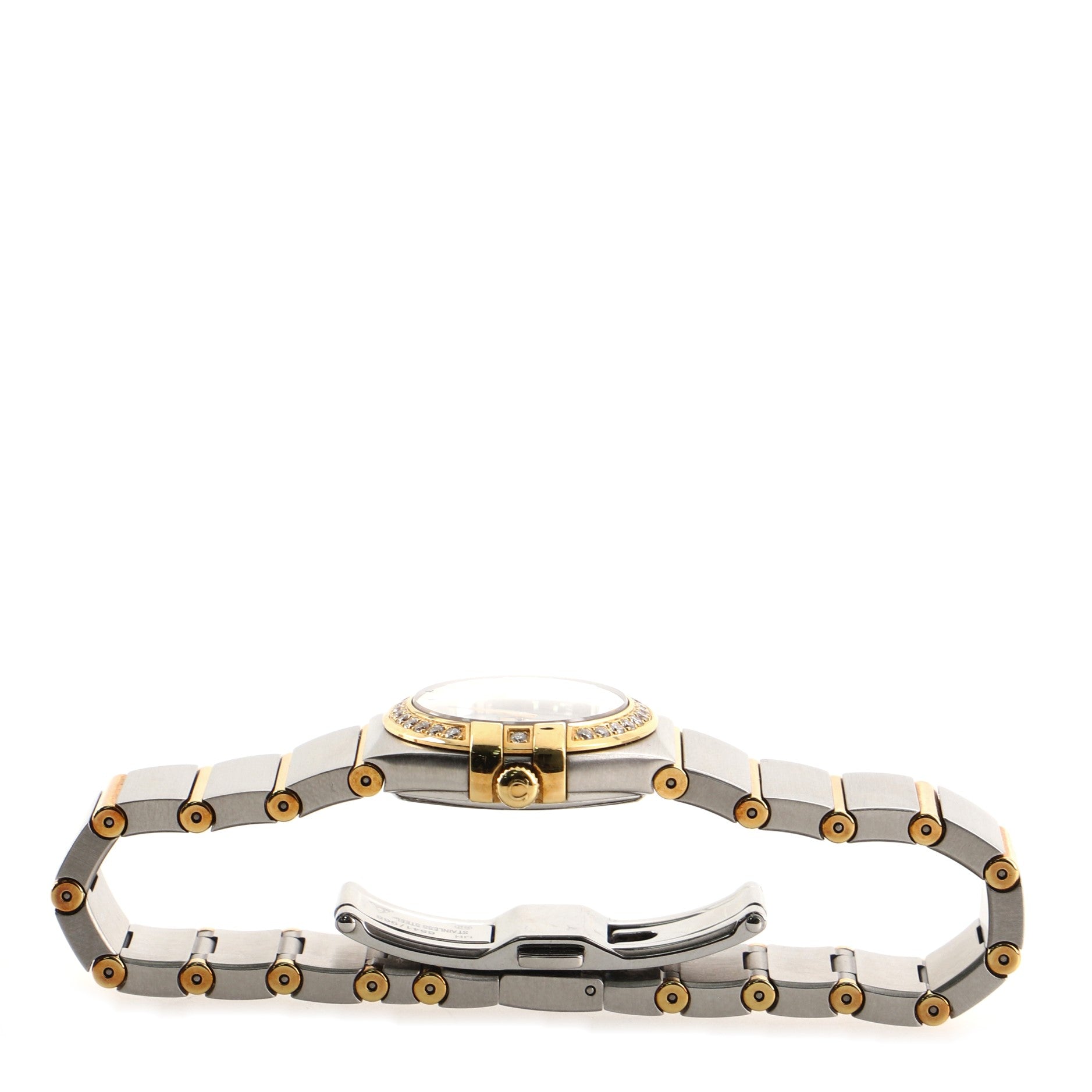 Omega Constellation Orbis Star Quartz Watch Stainless Steel and Yellow Gold with Diamond Bezel and Mother-of-Pearl 24