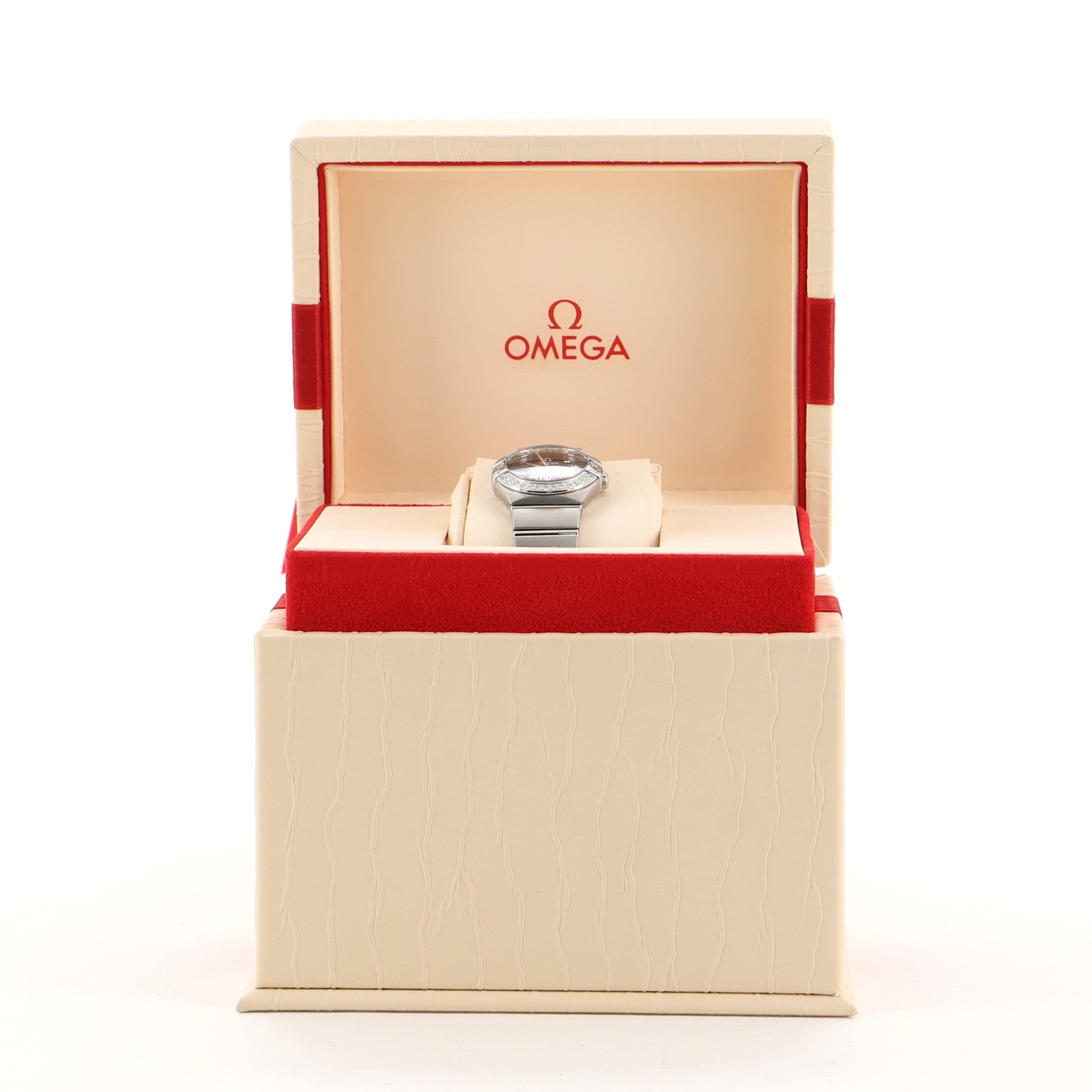 Omega Constellation Orbis Star Quartz Watch Stainless Steel and White Gold with Diamond Bezel 24