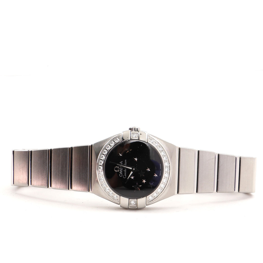Omega Constellation Orbis Star Quartz Watch Stainless Steel and White Gold with Diamond Bezel 24