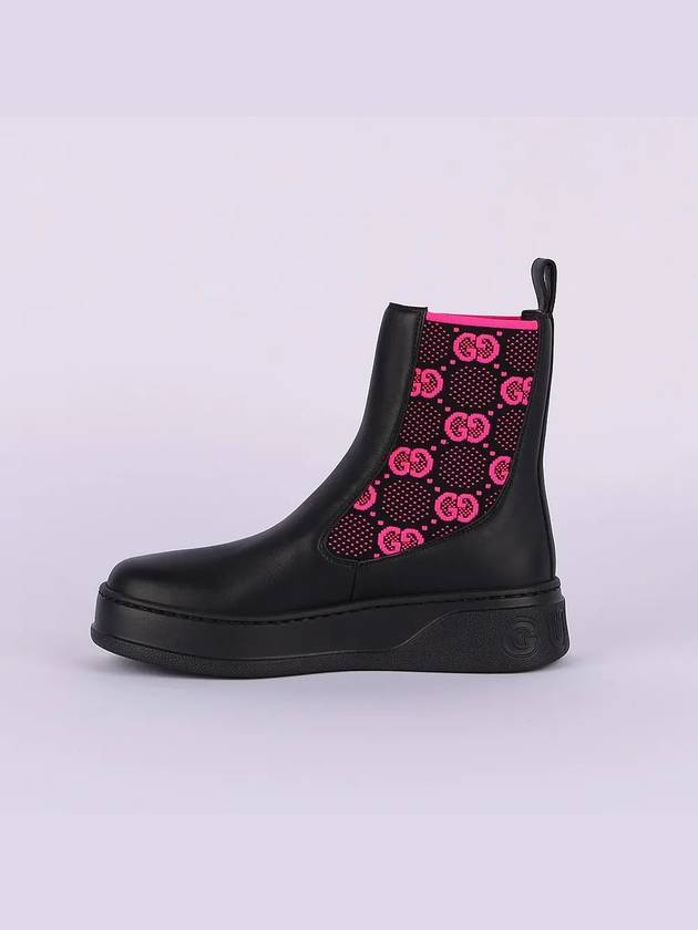 Gucci GG Jersey Leather Chelsea Boots Black