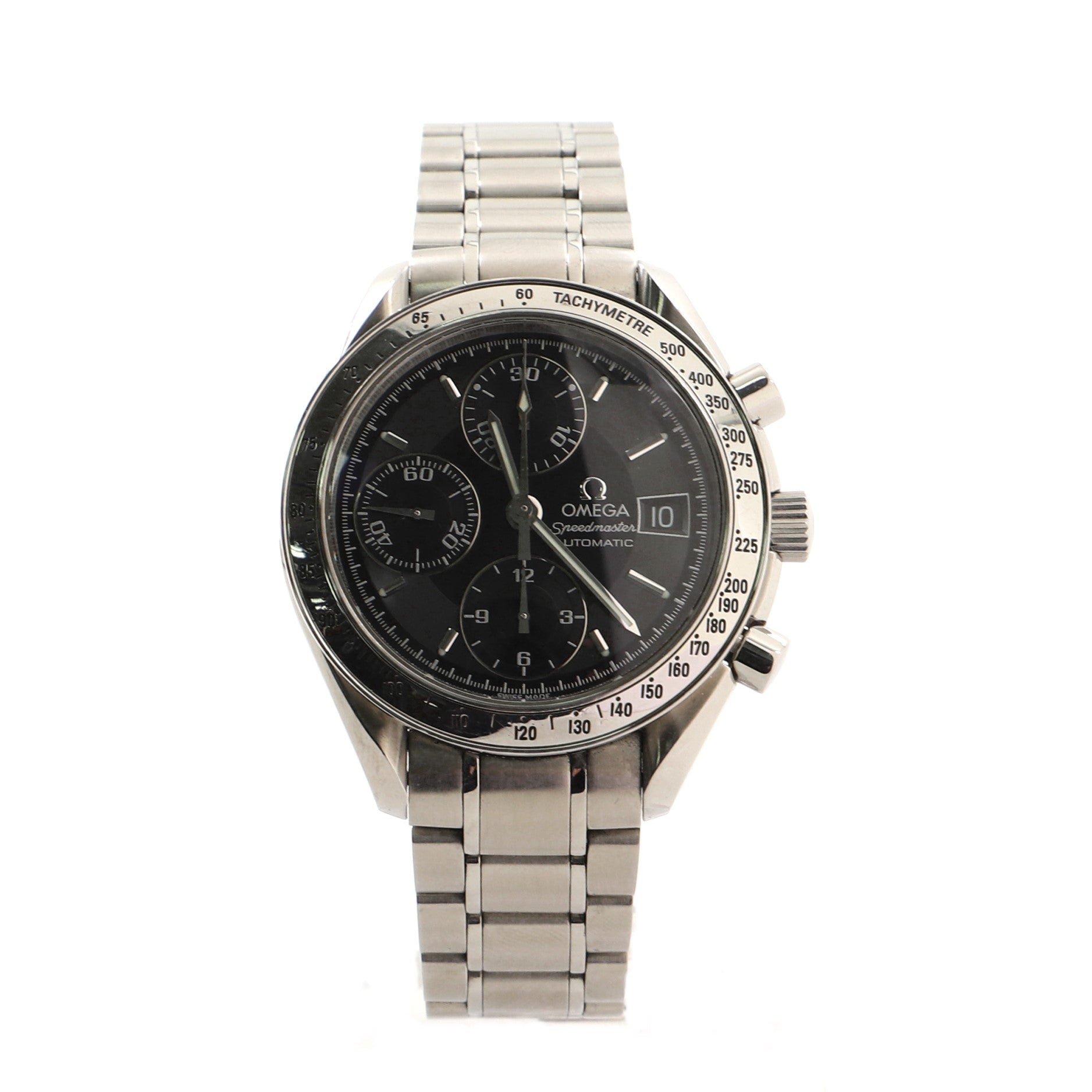 Omega Speedmaster Date Chronograph Automatic Watch Stainless Steel 39