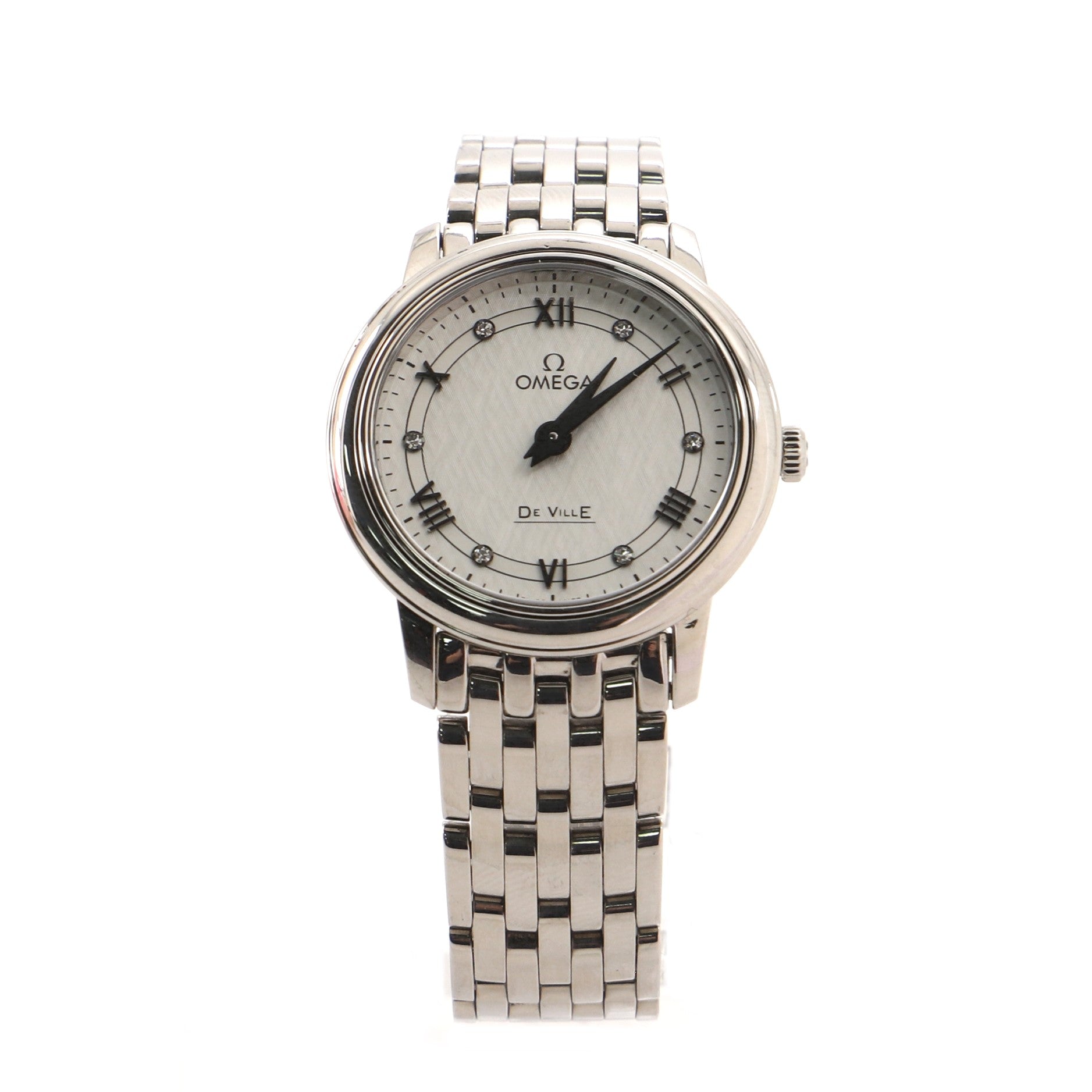 Omega De Ville Prestige Quartz Watch Stainless Steel with Diamond Markers 27