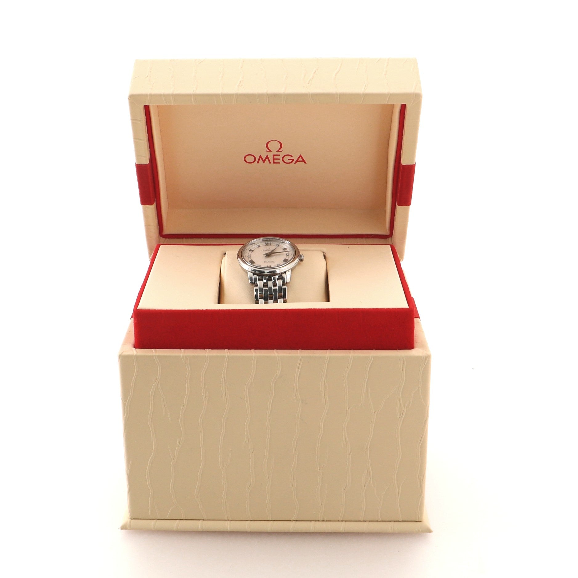 Omega De Ville Prestige Quartz Watch Stainless Steel with Diamond Markers 27