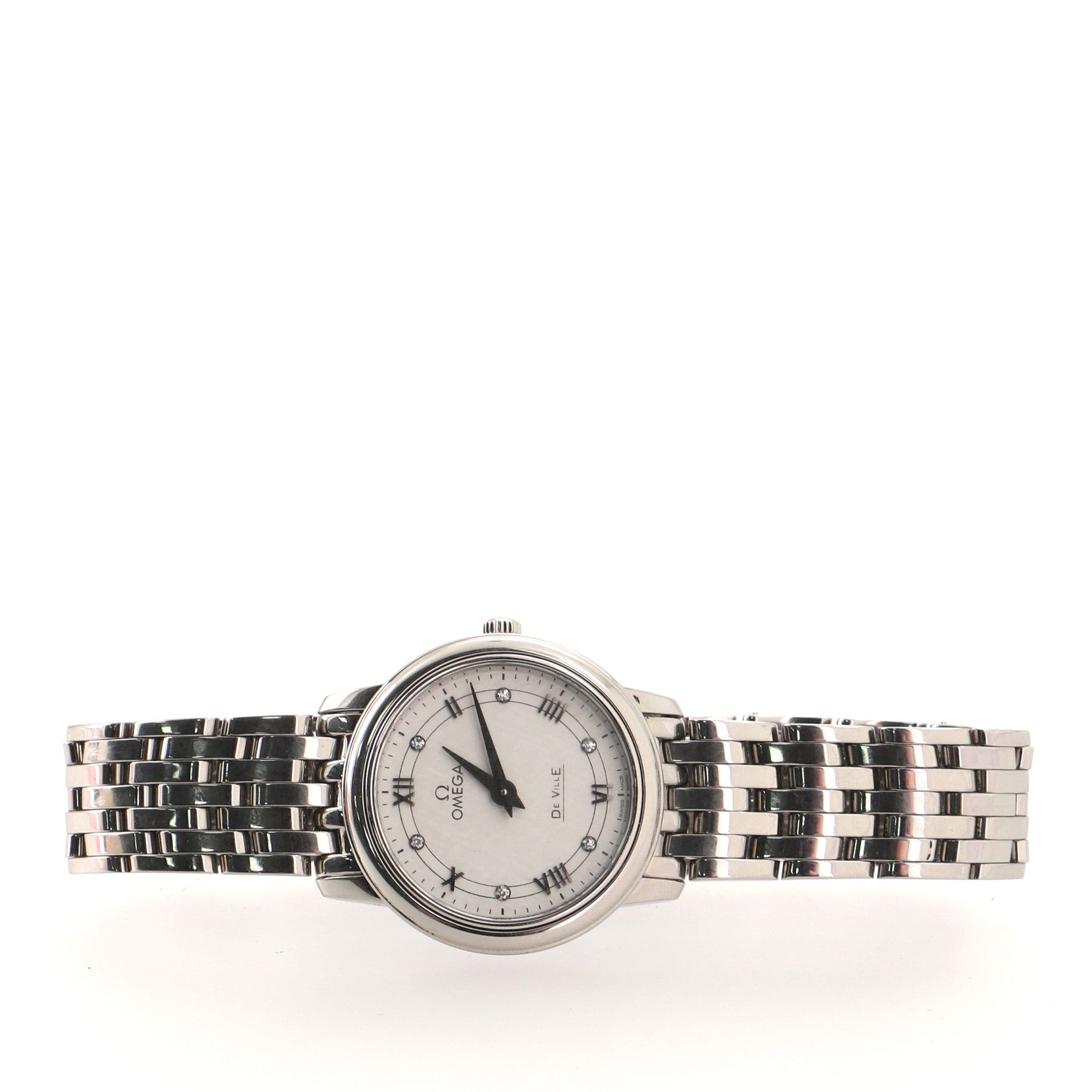 Omega De Ville Prestige Quartz Watch Stainless Steel with Diamond Markers 27