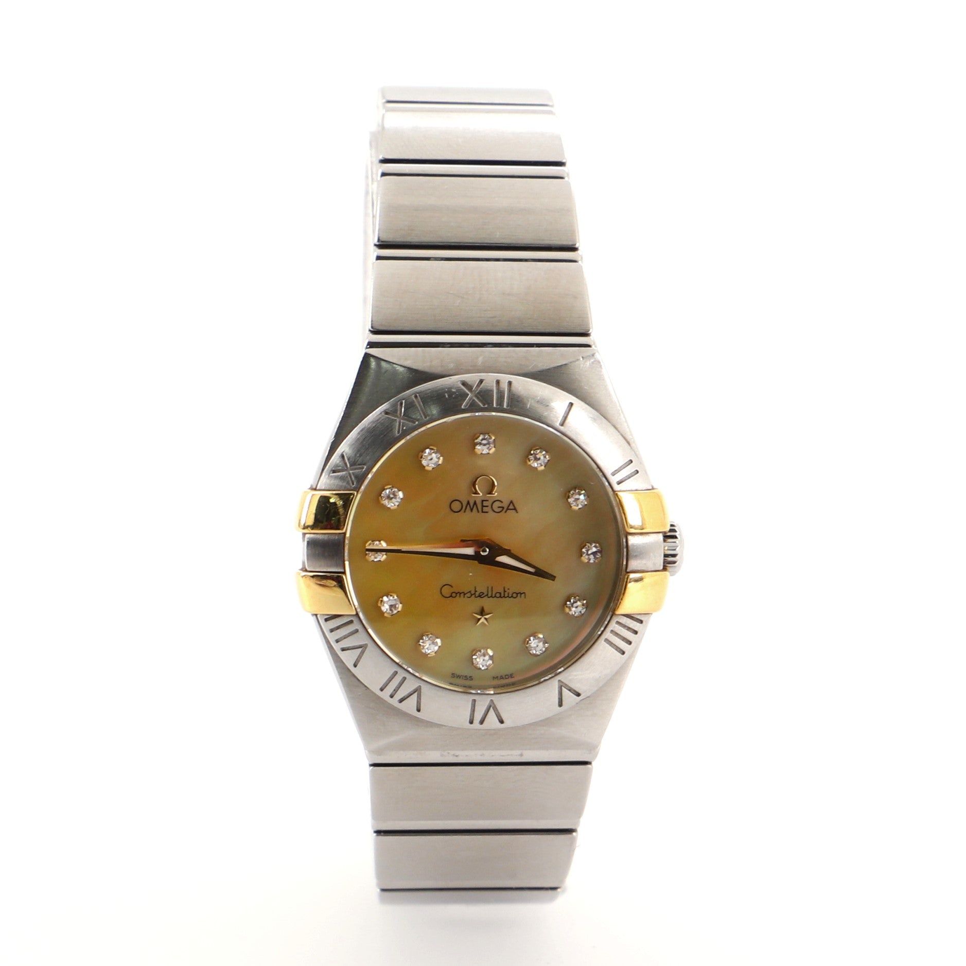 Omega Constellation Quartz Watch Stainless Steel and Yellow Gold with Diamond Markers 24